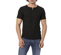 Redbridge Maglietta con particolare struttura, a maniche corte, casual, cotone di alta qualità, Nero , XL