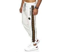 Redbridge Pantalone da Tuta da Uomo Joggers Cotone Polsino Tasche con Cerniera Bianco