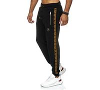 Redbridge Pantalone da Tuta da Uomo Joggers Cotone Polsino Tasche con Cerniera Nero