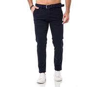 Redbridge Pantaloni chino da uomo con cintura, comodi pantaloni per il tempo libero e il lavoro, blu navy, 44/46 IT (31W/34L)