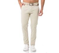 Redbridge Pantaloni chino da uomo con cintura, comodi pantaloni per il tempo libero e il lavoro, pietra, 30W x 32L