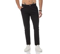 Redbridge Pantaloni da uomo, pantaloni chino, per il tempo libero, casual, business, stretch, Nero , 32W x 30L