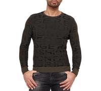 Redbridge Pullover Uomo in Maglia Rundhals Manica Lunga Logo M3094