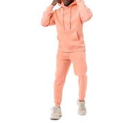 Redbridge Set da uomo elegante in tuta da jogging con cappuccio e pantaloni da jogging, in felpa premium, taglio ampio, Colore: rosa., M