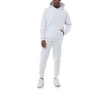 Redbridge Set da uomo elegante in tuta da jogging con cappuccio e pantaloni da jogging, in felpa premium, taglio ampio, bianco, XL