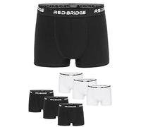 Redbridge Set di boxer da uomo, confezione da 6 mutandine aderenti in cotone, elastico in vita con logo, comoda biancheria intima dal taglio classico, 3 neri, 3 bianchi, 3XL