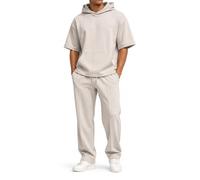 Redbridge Tuta da jogging da uomo, set da maglietta e pantaloni, grigio., M