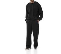 Redbridge Tuta da jogging in due pezzi, comoda tuta da jogging con felpa e pantaloni, tuta loungewear per il tempo libero e la vita quotidiana, Nero , L