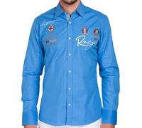 Redbridge Uomo Camicia Tempo Libero Regular Fit Manica R-Style Ricamato Base