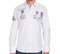 Redbridge Uomo Camicia Tempo Libero Regular Fit Manica R-Style Ricamato Base