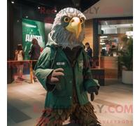 REDBROKOLY Mascot Il personaggio in costume della mascotte Forest Green Haast S Eagle vestito con un parka e spille