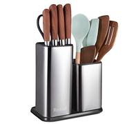 RedCall Ceppo universale per coltelli senza coltelli, porta coltelli da cucina in acciaio inox per piano di lavoro, moderno porta coltelli per bancone, organizer per coltelli (acciaio inossidabile