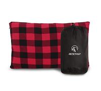 REDCAMP Cuscino da campeggio per esterni, rosso e nero, a quadri, portatile, leggero, 30 x 50 cm, con piccolo sacco per viaggi, escursioni, spiaggia