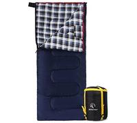 REDCAMP Sacco a pelo in flanella di cotone per campeggio, 50F/10C, 3 stagioni, caldo e comodo, busta blu, 75 x 33 cm