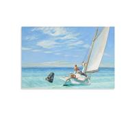 REDCHAMBER Poster con stampa artistica da parete su tela, motivo: pittore realista americano Edward Hopper, Ground Swell, 60 x 90 cm