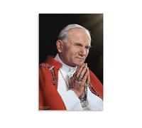 REDCHAMBER Poster con stampa artistica su tela, motivo: Papa Giovanni Paolo II con umanisti cristiani, poster decorativo moderno per la casa, 30 x 45 cm