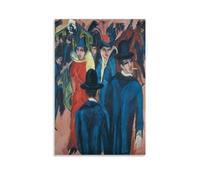 REDCHAMBER Poster da parete con scena di strada di Ernst Ludwig Kirchner con scena di Berlino, stampa su tela, decorazione per soggiorno e casa, 50 x 75 cm