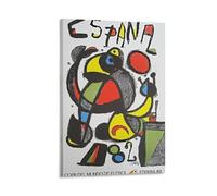 REDCHAMBER Poster su tela da parete per soggiorno, motivo: Joan Miro Expo 82, motivo: Copa Del Mundo De Futbol, poster artistico da parete per soggiorno, 20 x 30 cm