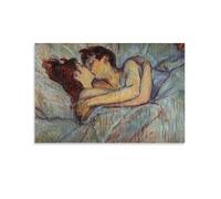 REDCHAMBER Stampa artistica da parete su tela, motivo: Henri De Toulouse-Lautrec In Bed The Kiss (40 x 60 cm)
