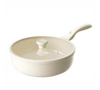 Redchef Padella 28 cm con coperchio, in ceramica, antiaderente per induzione, frittata con tutti i piani cottura, senza PTFE, senza PFAS, senza PFOA, antigraffio, lavabile in lavastoviglie