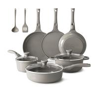 Redchef set pentole induzione in ceramica 11 pezzi con coperchio in vetro - padelle antiaderenti senza ptfe e pfas - adatto a tutti i piani cottura