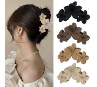 RedChimes 4 fermagli per capelli coreani alla moda a forma di fiore opaco per capelli spessi e sottili, presa forte, accessori per capelli per donne e ragazze