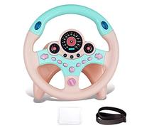 RedCrab Giocattolo del Volante per Bambini, 360° Rotazione Controller Portatile Simulato con Suono e Musica, Simulatore di Guida Regalo Educativo Precoce per Bambini Ragazzi e Ragazze (Rosa)