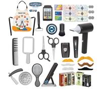 RedCrab Set Parrucchiera per Bambini, 50 Pezzi Gioco di Barbiere di Moda con Asciugacapelli, Rasoio Giocattolo e Accessori per Styling, Giochi di Ruolo per Bambini Ragazza e Ragazzo 3+ Anni