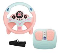 RedCrab Volante Giocattolo per Bambini con Pedale del Freno e Dell'acceleratore, Simulatore di Guida Bambini Rotazione a 360°, Volante per Bambini da Auto con Funzione Suono e Musica (Rosa)