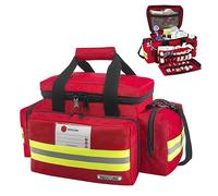 REDCUBE Emergency Bag - First Aid Bags Empty - First Responder Bag for Trauma, Professional Multiple Compartment Kit Carrier For Emergency Medical Supplies (Red)