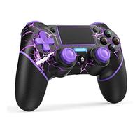 Reddening Controller Gamepad wireless per ps4/PC con motori di movimento e funzione audio, mini indicatore LED, cavo USB e antiscivolo - viola