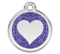 RedDingo Marca Gatto S Glitter Cuore Blu Scuro Personalizzabile 20 Mm