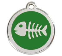 RedDingo Marca Gatto S Verde A Righe Personalizzabile Con Incisione 20Mm