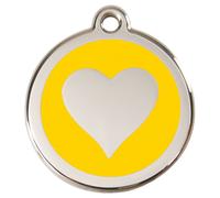 RedDingo Medaglietta per Gatti Incidibile Cuore Giallo, Diametro 20mm, Inox S
