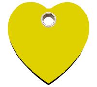 RedDingo Medaglietta per Gatti Plastica Cuore Giallo Personalisierbar 20mm S
