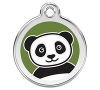 RedDingo Targa per Cane Con Individuale Incisione Panda Verde, Varie Misure, Neu