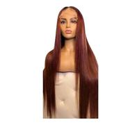 Reddish Brown Wigs Human Hair Straight 13 x 4 Hd trasparente Lace Front Glueless Wig for Women Aggiunge volume dei capelli (26 pollici)