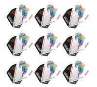 RedDragon - Ali per freccette Yin Yang a doppio lato Peter Wright Snakebite, nere e bianche, standard, 3 set per confezione (9 alette per freccette in totale)