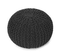 REDEARTH Pouf rotondo ottomano, pouf Dori in cotone lavorato a mano, decorazione per la casa in corda bohémien, per soggiorno, camera da letto (49,5 x 49,5 x 35,6 cm), grigio scuro