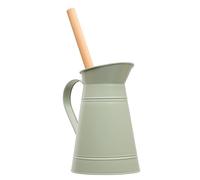 Redecker Caraffa per WC in metallo, grigio-verde, con scopino per WC