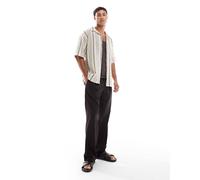Redefined Rebel - Camicia squadrata all'uncinetto con motivo a righe monocromatiche-Multicolore M