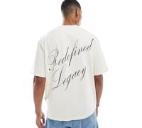 Redefined Rebel - T-shirt oversize bianca con motivo sul retro-Bianco L