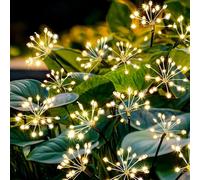 Redefun Luci Solari da Giardino, 2 pezzi 160LED Luci Solari, 8 Modalità luce da Giardino ad Energia Solare, Impermeabile Ondeggiante Luce Lucciola per Esterni Patio Vialetto