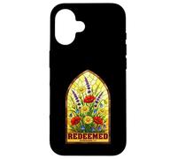 Redenti Efesini 1:7 Floreale Biblico Stained Glass Custodia per iPhone 16