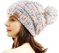 REDESS Cappello Invernale da Donna con Pom Pom Beanie Caldo Foderato in Pile Spesso Slouchy Snow Knit Chunky Baggy Skull Berretto da Sci