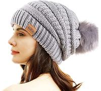 REDESS Cappello Invernale da Donna con Pom Pom Beanie Caldo Foderato in Pile Spesso Slouchy Snow Knit Chunky Baggy Skull Berretto da Sci
