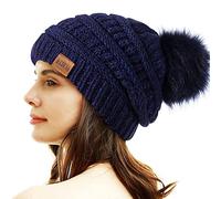 REDESS Cappello Invernale da Donna con Pom Pom Beanie Caldo Foderato in Pile Spesso Slouchy Snow Knit Chunky Baggy Skull Berretto da Sci