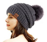 REDESS Cappello Invernale da Donna con Pom Pom Beanie Caldo Foderato in Pile Spesso Slouchy Snow Knit Chunky Baggy Skull Berretto da Sci