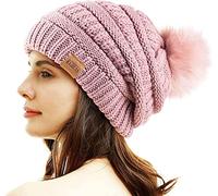 REDESS Cappello Invernale da Donna con Pom Pom Beanie Caldo Foderato in Pile Spesso Slouchy Snow Knit Chunky Baggy Skull Berretto da Sci