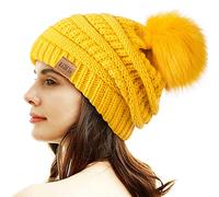 REDESS Cappello Invernale da Donna con Pom Pom Beanie Caldo Foderato in Pile Spesso Slouchy Snow Knit Chunky Baggy Skull Berretto da Sci